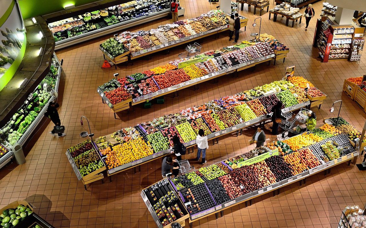 supermarket, stalls, coolers